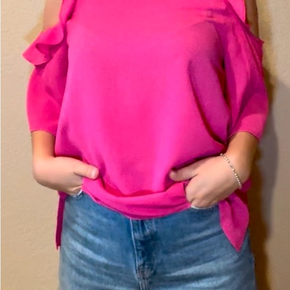 Pink Cold Shoulder Blouse